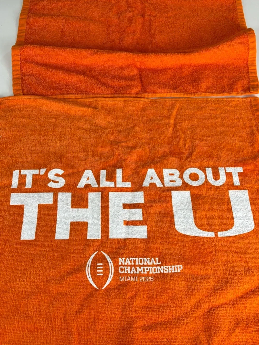 2026 CFP National Championship Miami Hurricanes Rally Towel-It's All About The U
